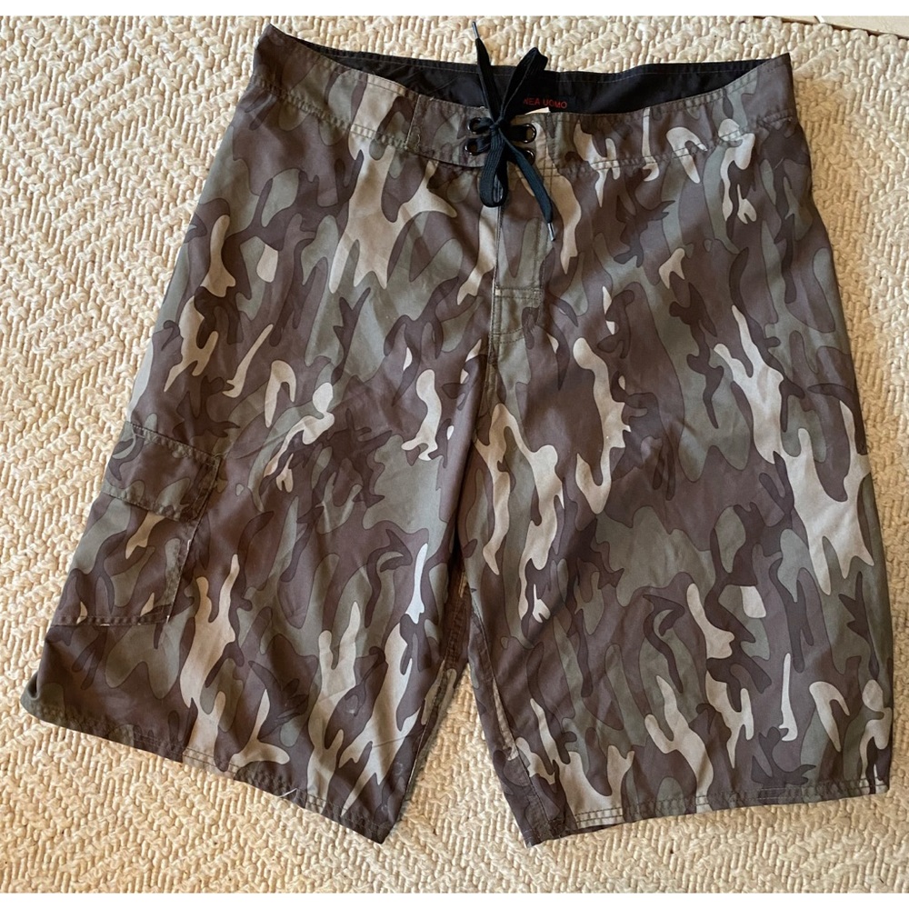 Linea Uomo Camoflague Swim Board Shorts - Large